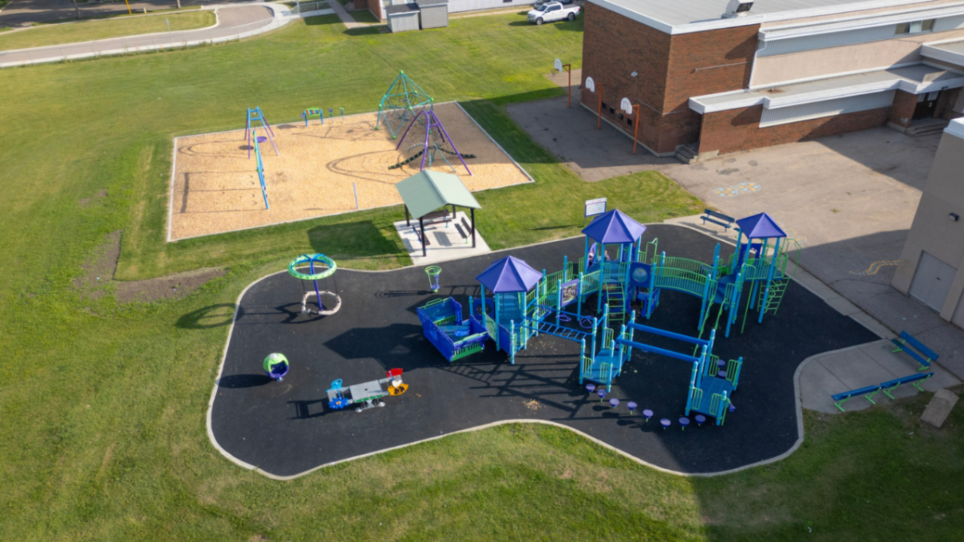 Aerial photo of the St. Pius X playground